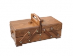 Шкатулка для рукоделия, бук, 2 этажа, коричневый